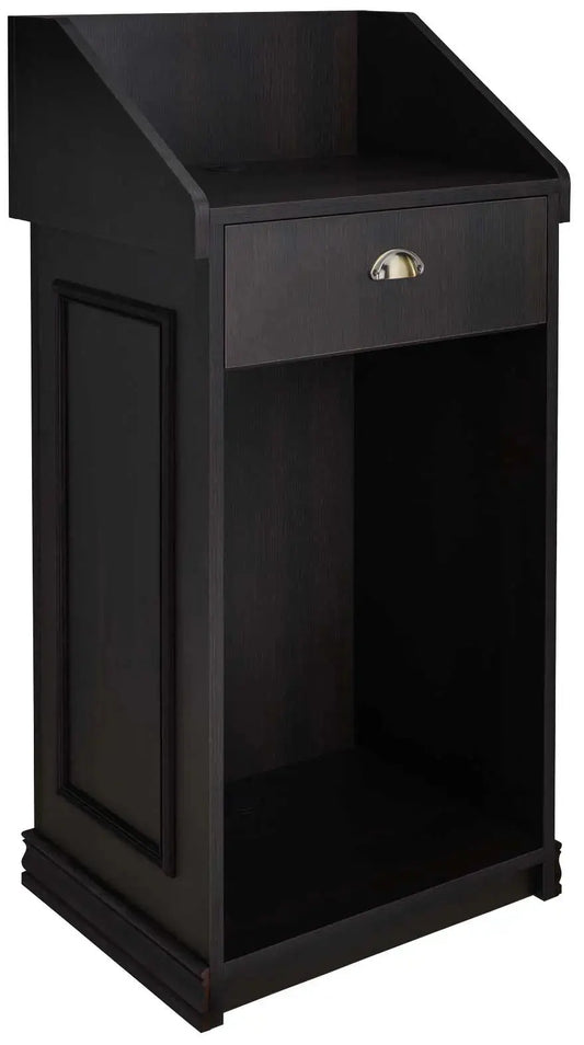 modern spa front desk dark wood finish
salon reception desk with storage.
Ayala LEXUS 1 Reception Desk dark brown