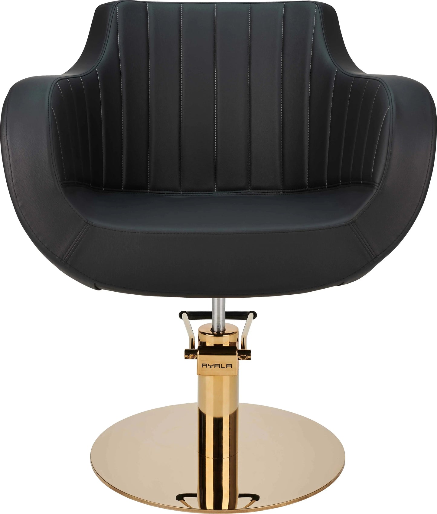 gold base hairdressing chair for salons
Ayala salon chair express delivery.
salon styling chair with gold disc base
