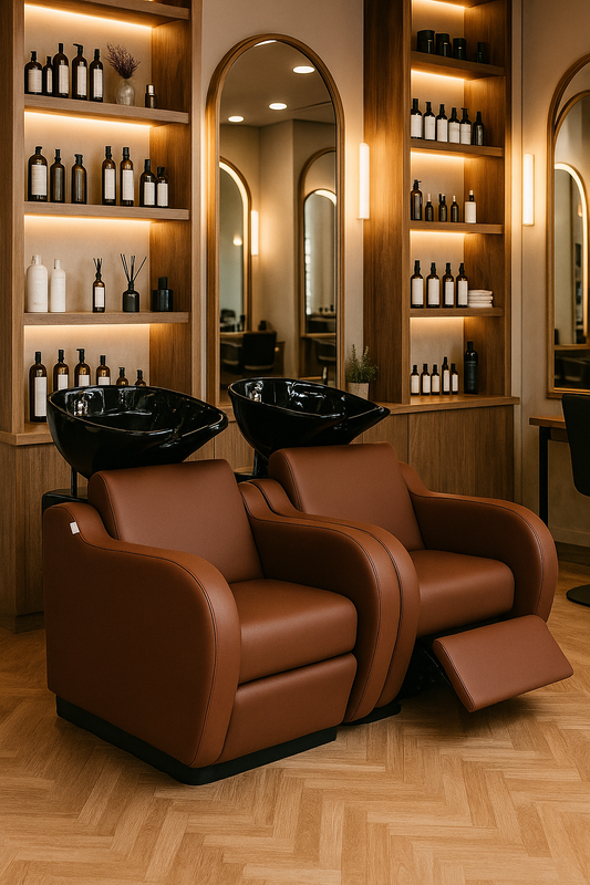 uxury salon backwash sofa with basin
connected hair washing unit for salons
ergonomic backwash station with comfort