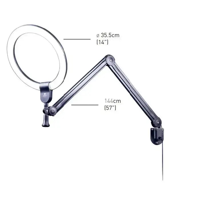 Daylight D35480 Aura ring light
adjustable ring lamp with arm clamp
LED light for lash and tattoo work