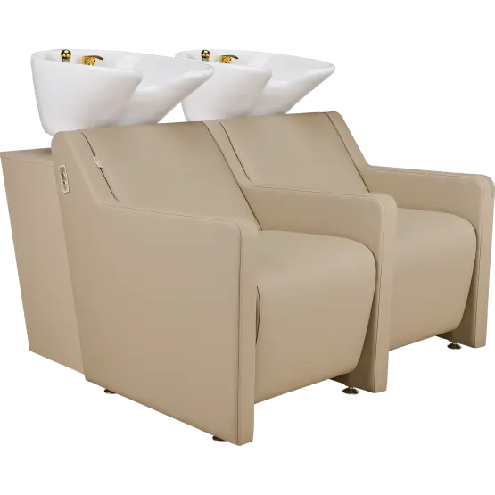 luxury salon backwash sofa unit
connected hair wash station with basin
high-end salon backwash unit