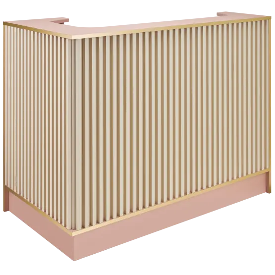 Mila Henry L Reception Desk wood finish
modern salon reception counter with storage
spa or clinic front desk Mila Henry L