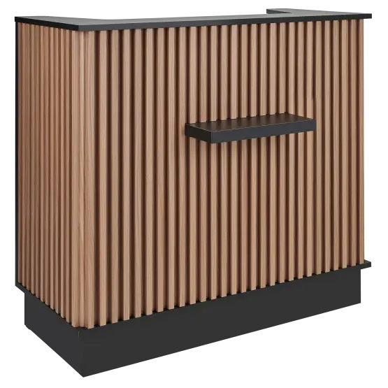 Mila Henry S Reception Desk compact design
modern salon reception desk wood finish
front desk with storage for spa or studio