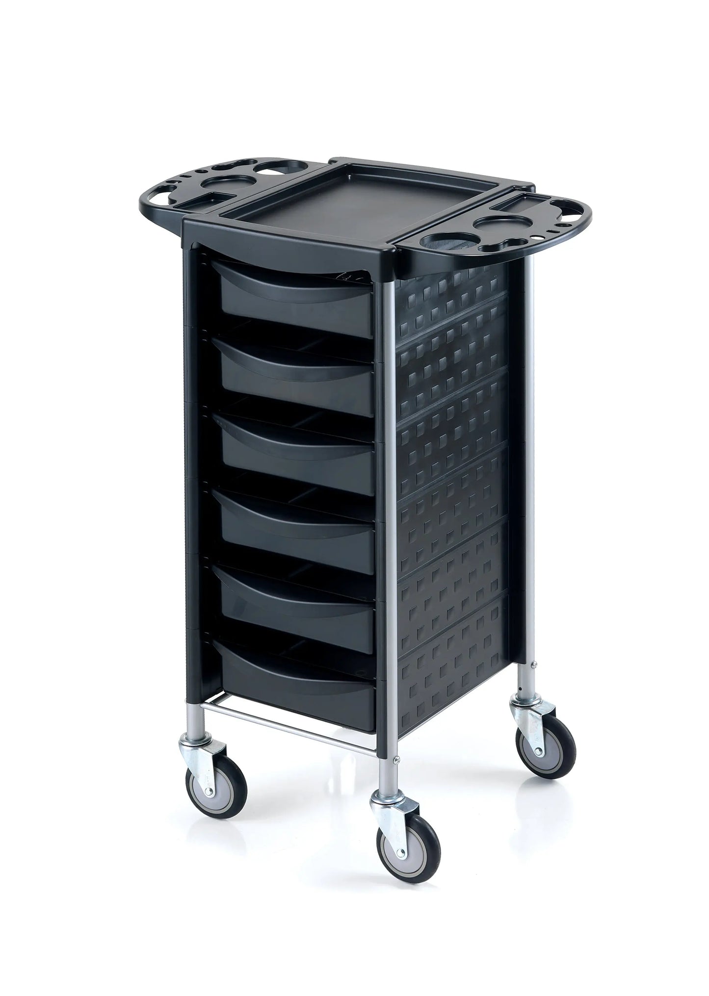 REM Apollo Trolley Black
Salon trolley with express delivery
Beauty salon storage trolley