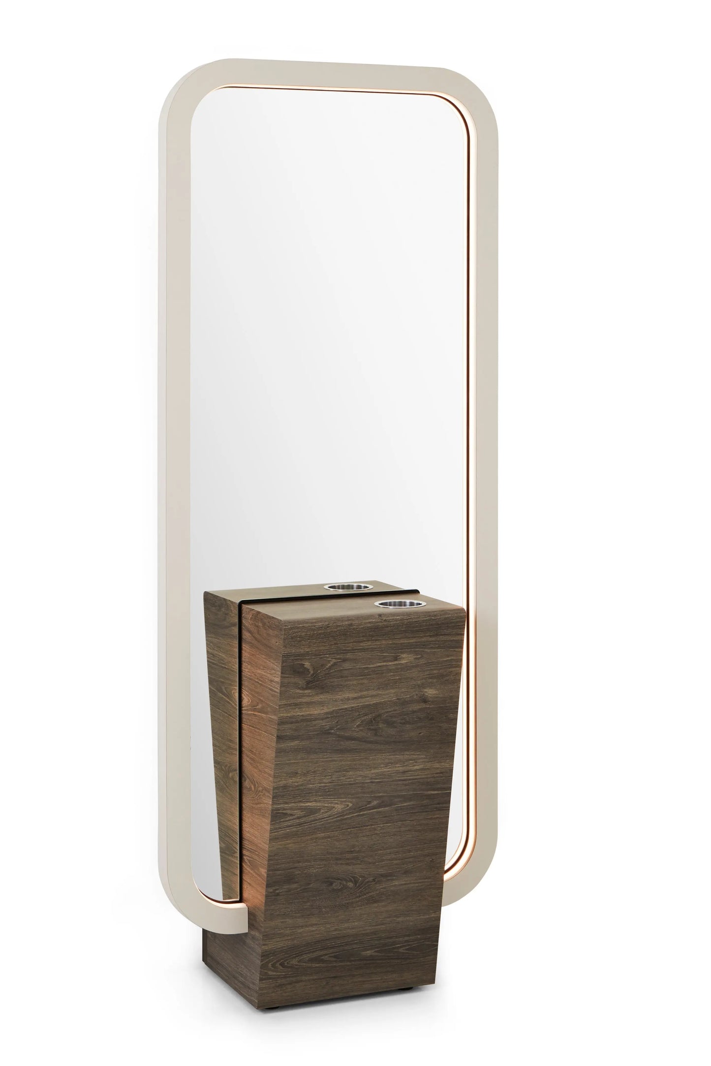 REM Flame Styling Unit front view
Salon styling station with mirror
Wall-mounted hairdressing unit