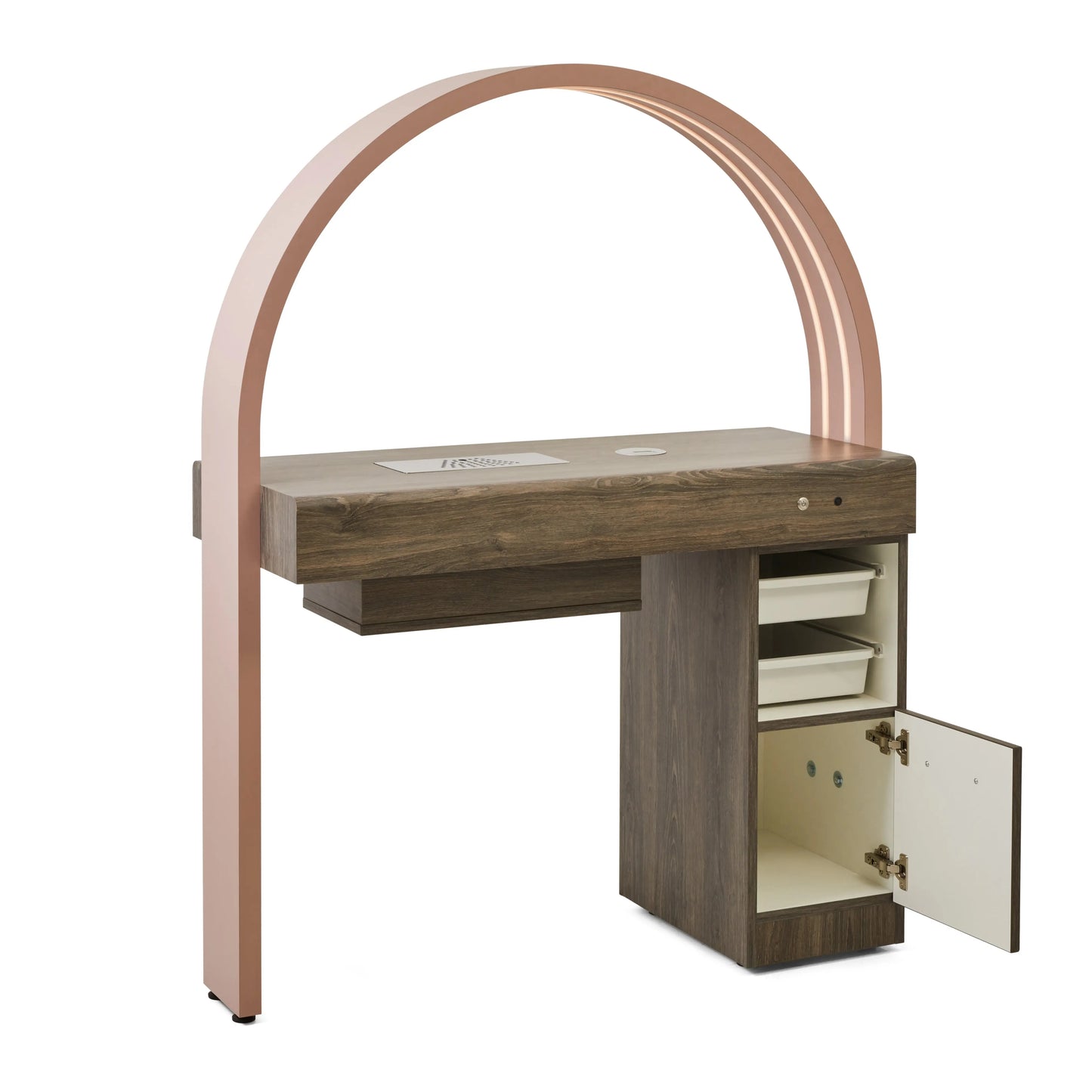REM Halo Nail Bar Desk front view
LED nail desk 1 position
Compact nail technician workstation