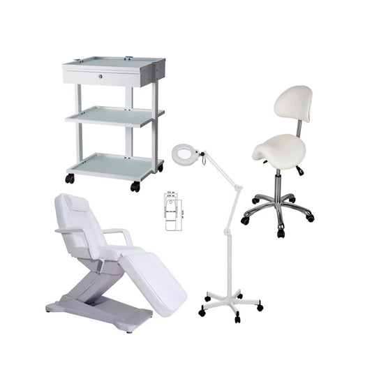 PJS Direct Beauty Bed Bundle - Platinum Free Upgrade Trolley with Drawer Sleek Sturdy