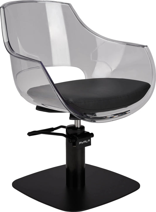Ayala Ghost Black Styling Chair

black square base

salon chair