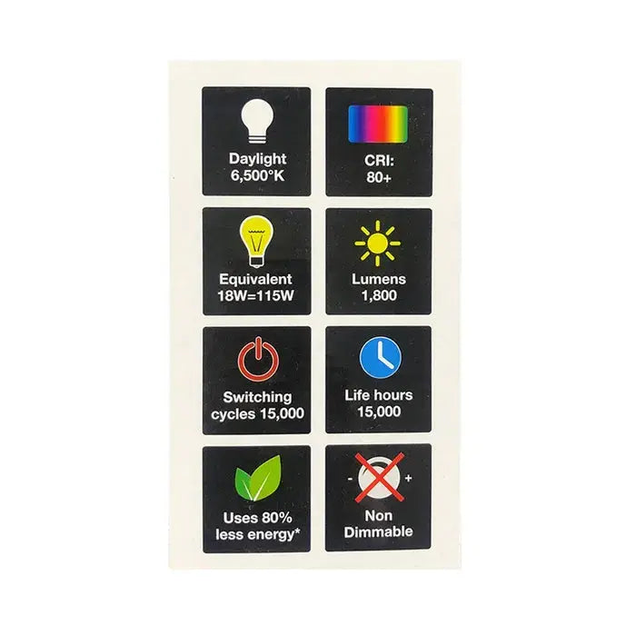 Daylight D15800 bulb

18W energy-saving bulb

screw fitting bulb

