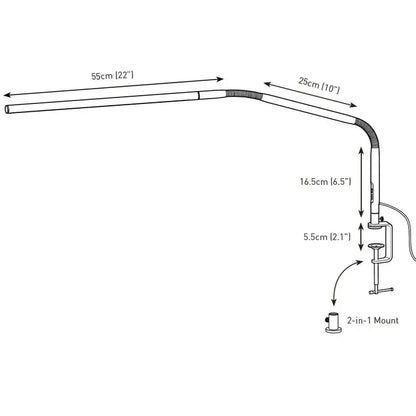 Daylight D35109 Slimline 4 Table Lamp on a minimalist desk

Slimline 4 lamp lighting a detailed artwork in progress

Side profile of Daylight Slimline 4 lamp with clamp base