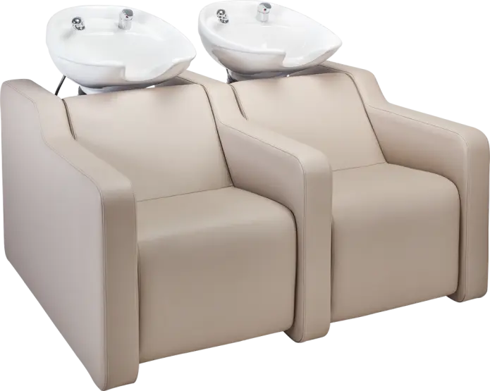 luxury salon backwash sofa unit

connected hair wash station with basin

ergonomic backwash unit for salons