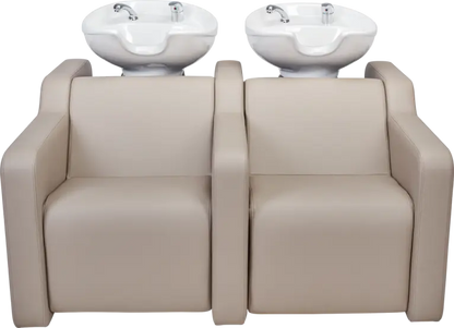 luxury salon backwash sofa unit

connected hair wash station with basin

ergonomic backwash unit for salons
