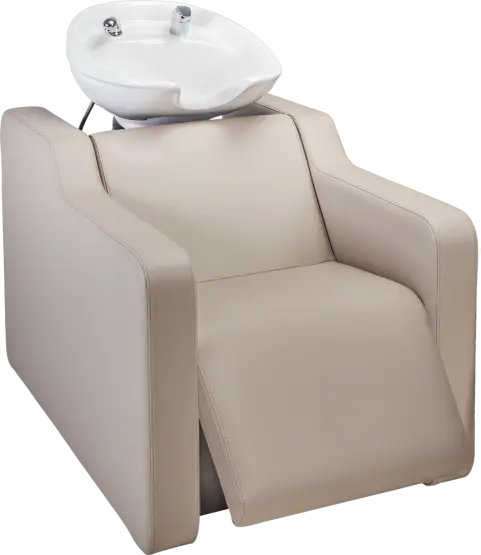 ergonomic backwash unit for salons

luxury salon wash chair with relax feature

deep basin wash station with leg support