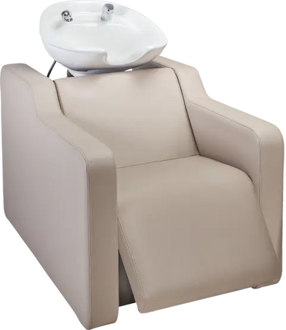 ergonomic backwash unit for salons

luxury salon wash chair with relax feature

deep basin wash station with leg support
