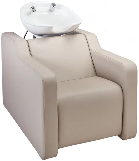 ergonomic backwash unit for salons

luxury salon wash chair with relax feature

deep basin wash station with leg support