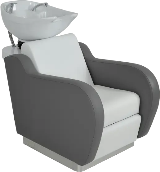 
modern salon backwash unit with basin

ergonomic hair wash chair

professional backwash station