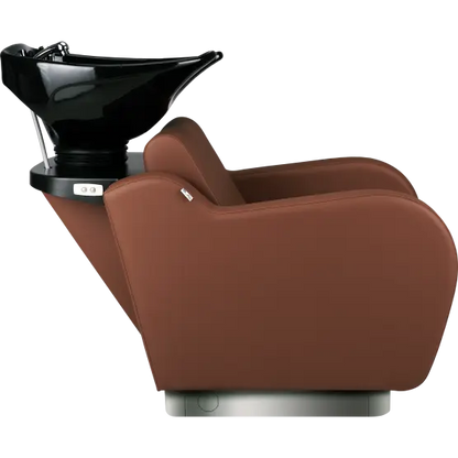 modern salon backwash unit with basin

ergonomic hair wash chair

professional backwash station