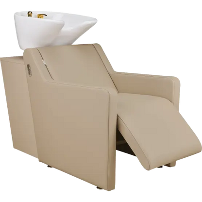 luxury salon backwash sofa unit

connected hair wash station with basin

high-end salon backwash unit