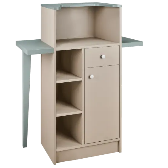 space-saving front counter with storage

modern reception desk for salons or studios

