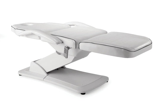 REM Excel 3 Motor Couch - White with Grey Piping REM
