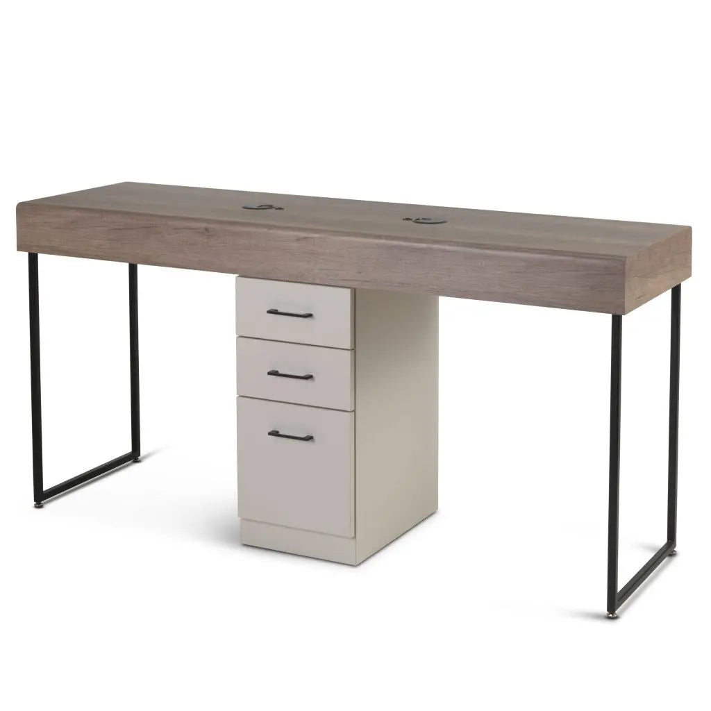 REM Florence Nail Bar front view

Nail station with built-in storage

Salon manicure table UK


