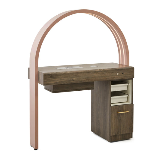 

REM Halo Nail Bar Desk front view

LED nail desk 1 position

Compact nail technician workstation

