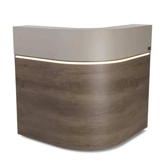 REM till cut-out desk feature

Salon desk handbag shelf

Reception desk till modification